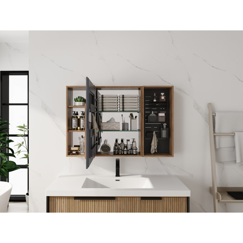 Armoire de salle de bain avec miroir et rangement