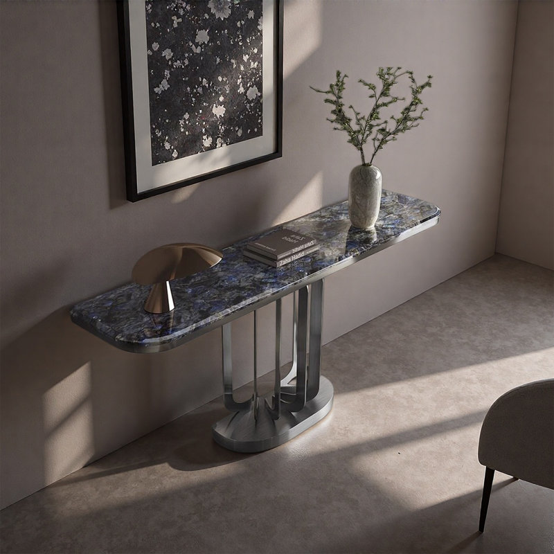 Console Modern, H 33,46 po x l 59,06 po x P 13,78 po, Gris te bleu