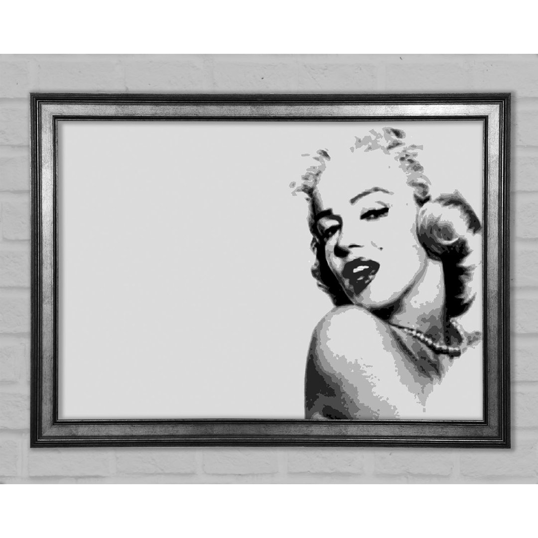 Marilyn Monroe Retro Grau - Einzelner Bilderrahmen Kunstdrucke