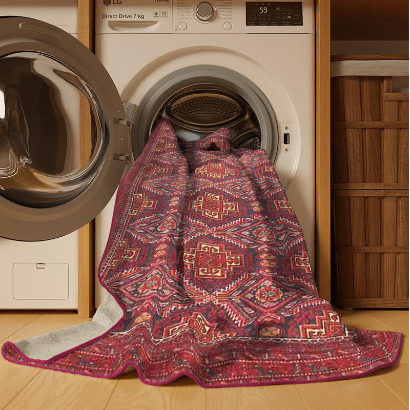 Tapis oriental multicolore tissé à la machine Oriental, Rectangle 2 pi x 4 pi