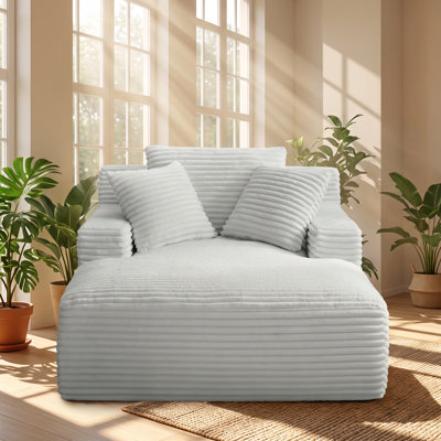 Chaise longue rembourrée en velours côtelé l 66,1 po x P 49,2 po x H 28,3 po Normicore