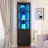 Aspenn 67" H Corner Bookcase with LED Light, Corner Storage Cabinet with Adjustable Shelf-2090997709