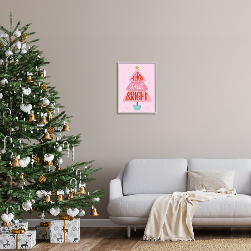 Merry & Bright, H 20 po x l 16 po x P 1,5 po, Estampe numérique Farmhouse