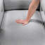 Fauteuil gris confortable avec structure en contreplaqué, profondeur d'assise de 22,5 po, structure de fauteuil moderne d'apparence luxueuse, hauteur de 30,5 po, revêtement Boucle-1834445556