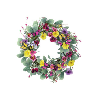24" Summer Butterfly Wreath With Butterflies