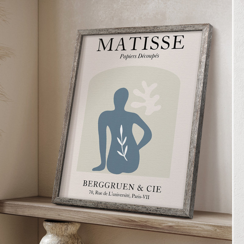 Matisse DVII, reproduction d'art encadrée - bois massif, H 30 po x l 24 po