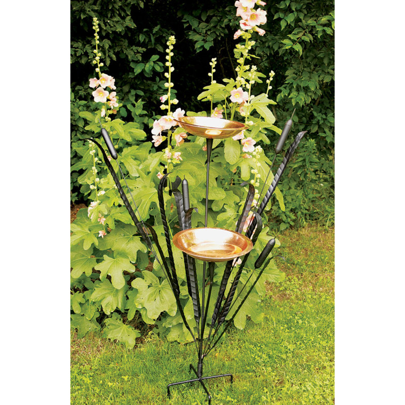 Double Cattail Birdbath