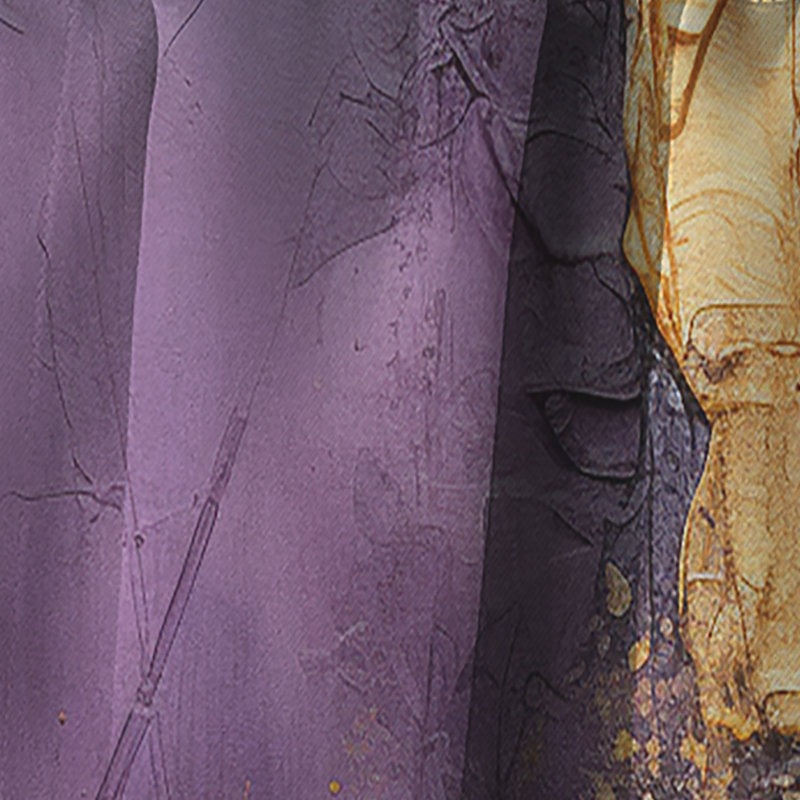 Or abstrait mauve fractal III - Rideau abstrait occultant Fractals - 1 panneau, L 52 po x L 90 po