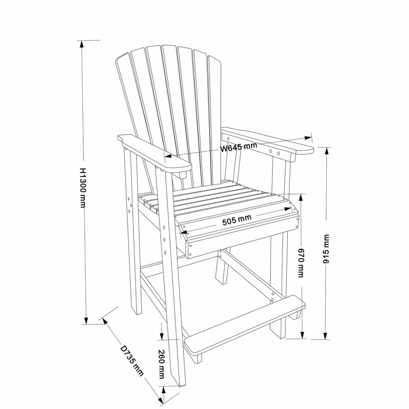 Ensemble de 2 chaises hautes Adirondack pour l'extérieur Hdpe, ensemble de 2 tabourets de bar avec dossier haut blanc et gris