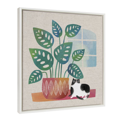 Impression sur toile encadrée «Big Plant» par planète chat