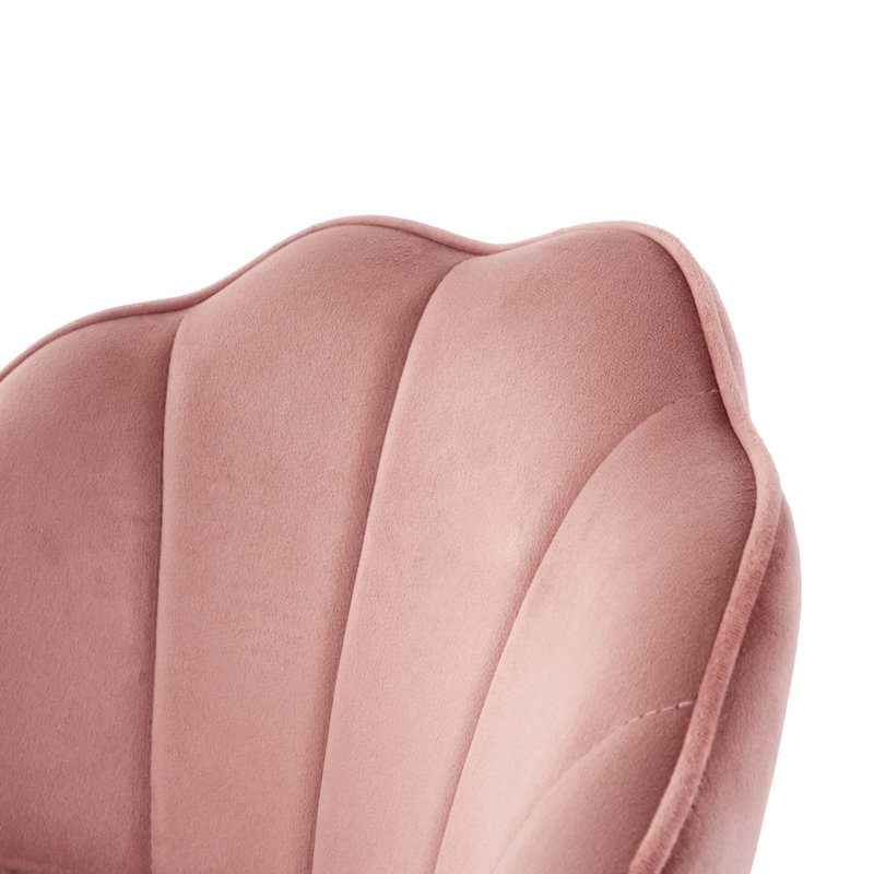 Ensemble de 2 tabourets de bar en velours avec repose-pieds en métal, Rose
