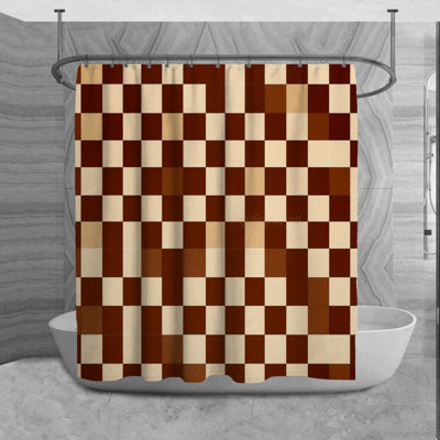 Rideau de douche à carreaux Mashli