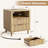 24" H Mid Century Night Stand with Charging Station, 2 - Drawer Storage Fluted Cute Bedside Table with Open Shelf, Curved Profile End Table for Bedroom, Living Room, Sofa and Office - 1 Pcs-909365643