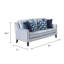Causeuse Colin, 4 coussins pied-de-poule, polyester gris bleu, 68 po