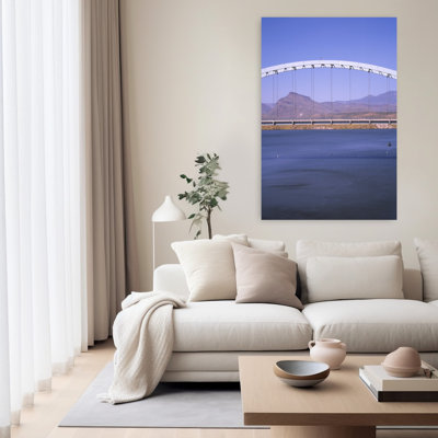 Pont sur un lac, pont du lac Roosevelt, lac Roosevelt, State Route 188, Arizona, art mural architecture contemporaine