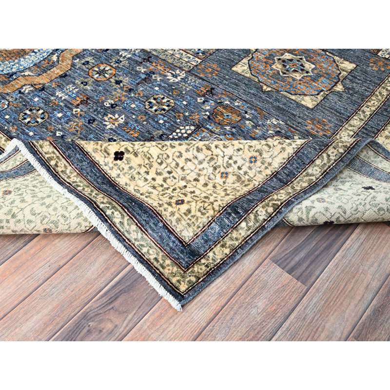 Tapis oriental en laine noué à la main 9 pi x 12 pi gris dynastie mamelouk 7787ED08770F4139B97DBADDC6AE8E15