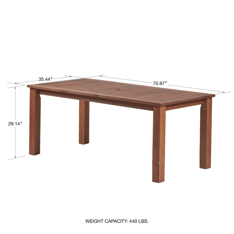 6 - Person Wood Patio Dining Set with Rectangular Table