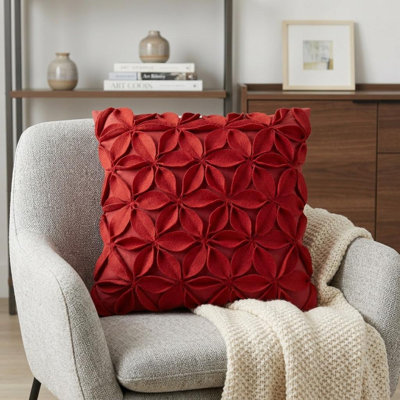 Coussin 18 "en coton orange