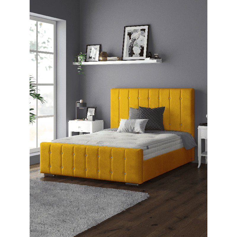 Chico Upholstered Bed, Turmeric, Double (4'6)