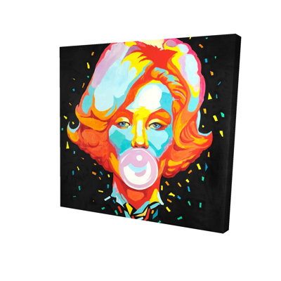 Colorful Marilyn Monroe Bubblegum Canvas - Modern Home Decor