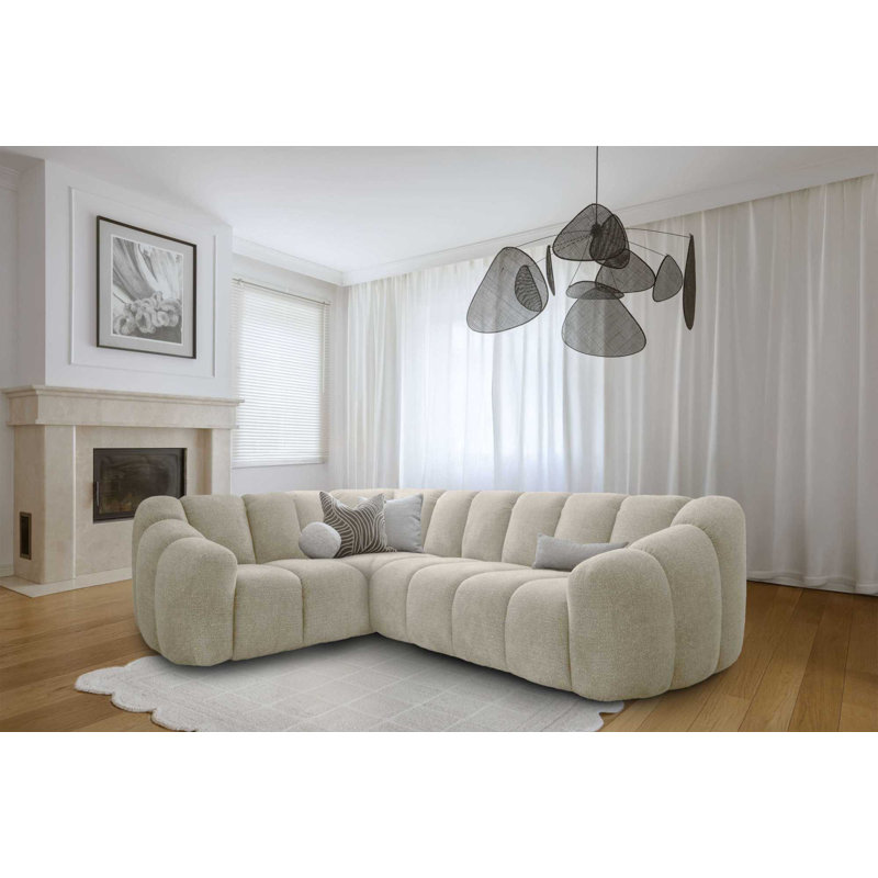 Shell Corner Sofa , Beige, Left Hand Facing