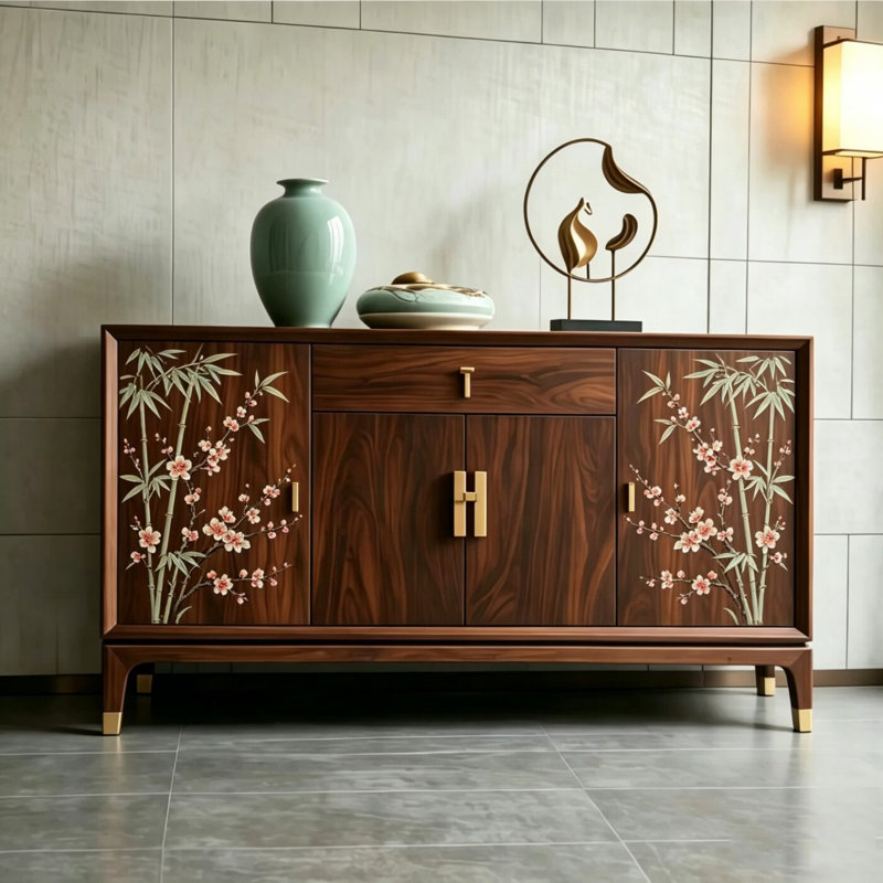 High-End Solid Wood Home Sideboard, 35.43" H x 55.12" W x 15.75" D