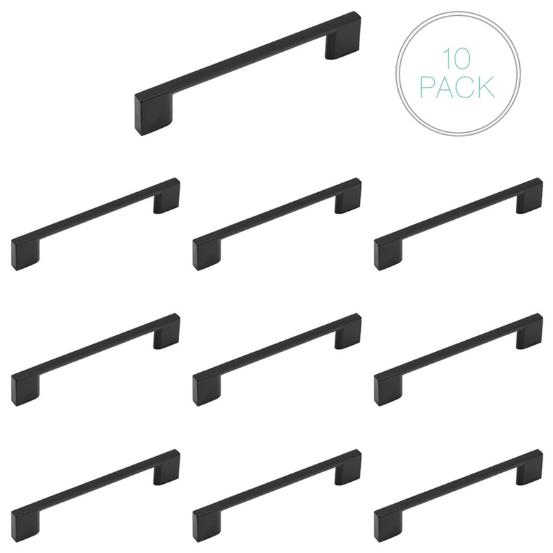 Soft Square 5 1/16" Center to Center Bar Pull Multipack, Matte Black