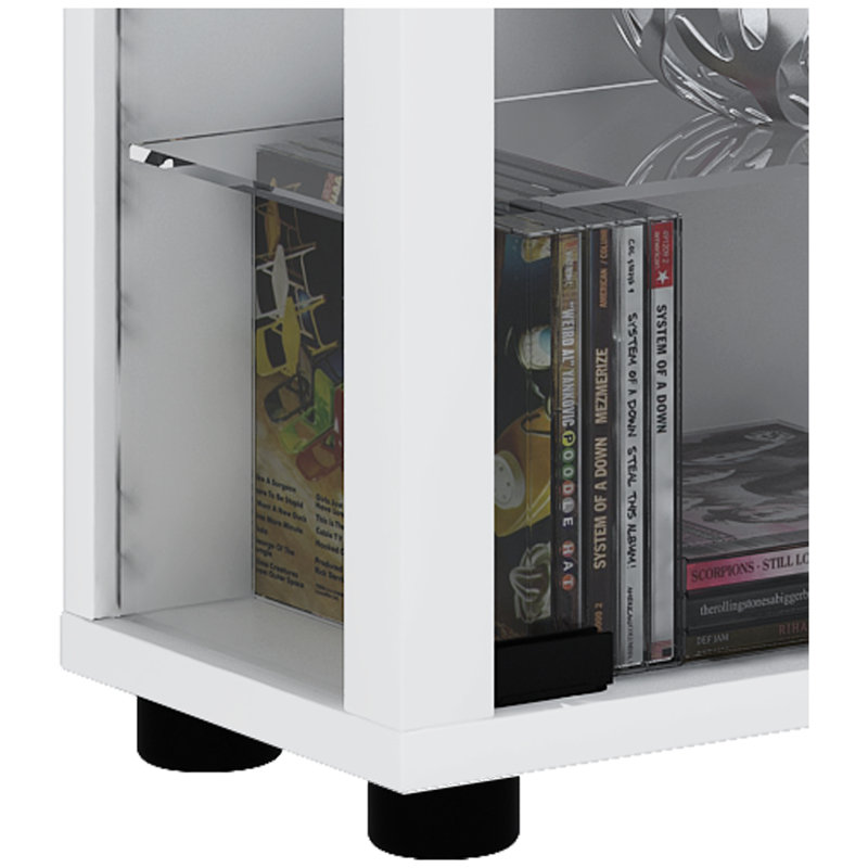 Lumo Display Cabinet, 90cm H x 59cm W x 18cm D, White, Yes