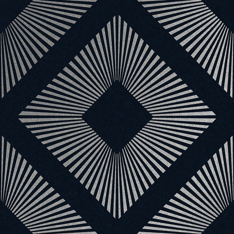 Geometric Metallic Wallpaper Double Roll, Navy Blue