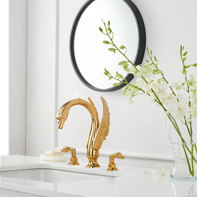 Ensemble de robinet de lavabo de salle de bain Golden Swan-Style avec lavabo (installation sur le comptoir)
