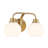 Volnak 2-Light Bathroom Vanity Light in Natural Brass-340412828