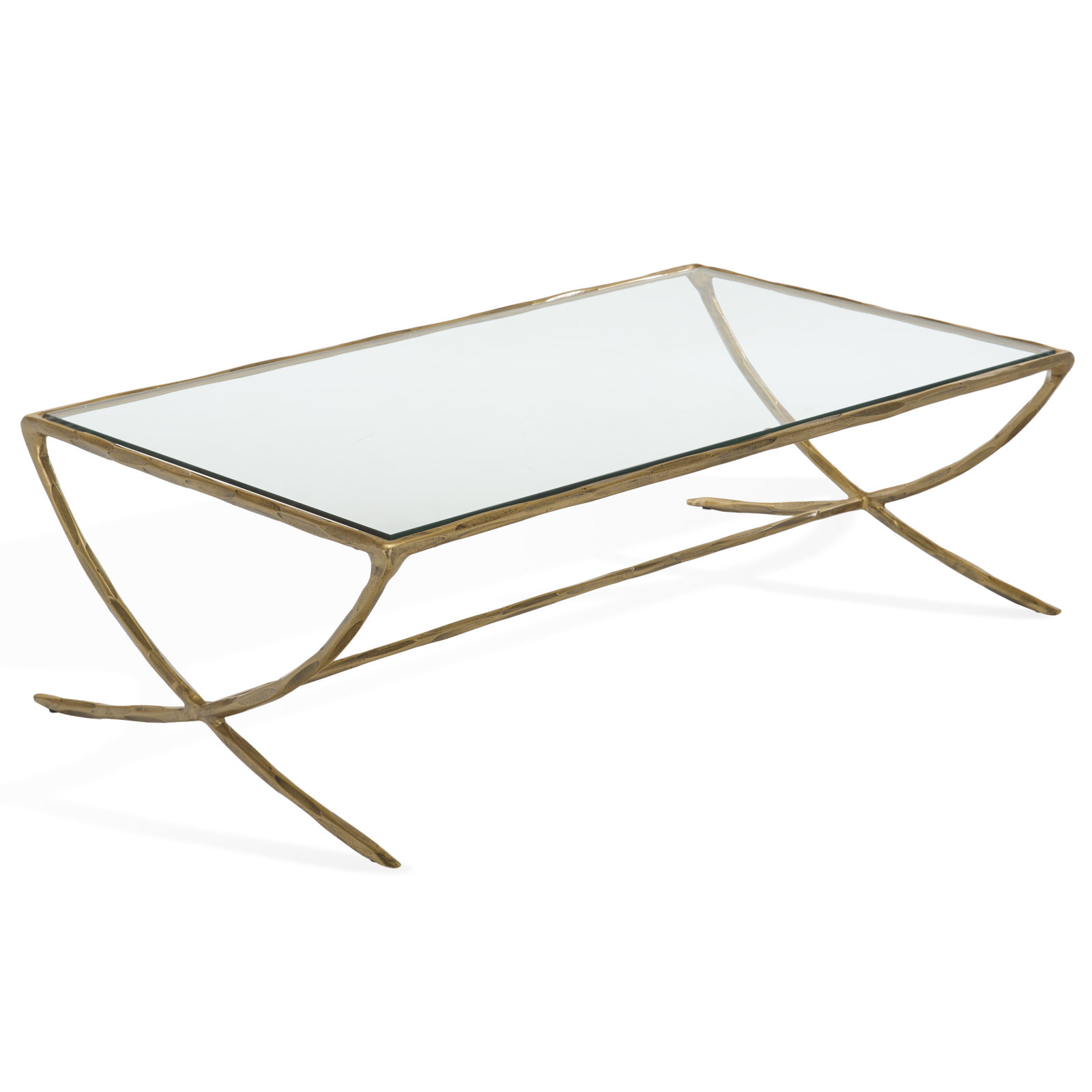 Evelynn 48" Coffee Table, Brass