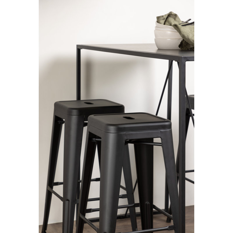 Alac 4 - Person Dining Set, Black, Black