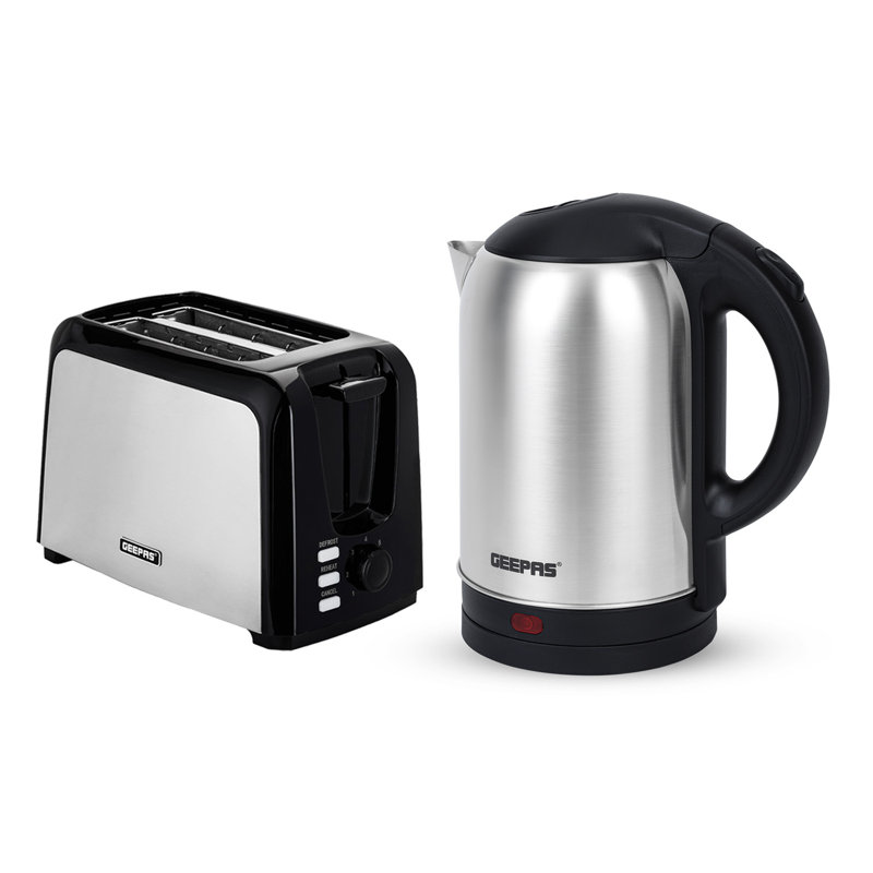 Geepas 2 Slice Bread Toaster & 1.8L Electric Kettle Kitchen Combo