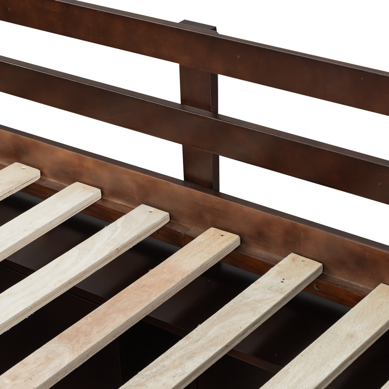 Lit superposé simple au-dessus d'un lit double avec escalier de rangement, garde-robe, USB et Ligh, espresso, Espresso