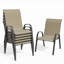 Fauteuils de jardin modernes kaki avec assise en toile respirante, structure en fer thermolaqué, empilables, ensemble de 6-106053180