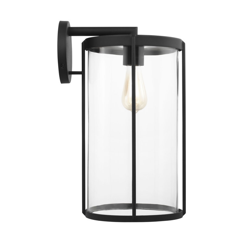 Luning Extra Large Lantern from Generation Lighting , Clear, Textured Black