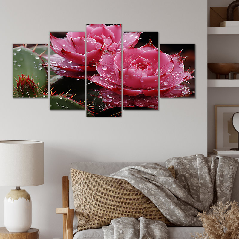 Fleurs de cactus rose en fleurs