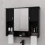 Armoire à pharmacie de salle de bain 35 po x 27,5 po, armoire de rangement murale avec miroir, armoire à miroir avec six tablettes ouvertes