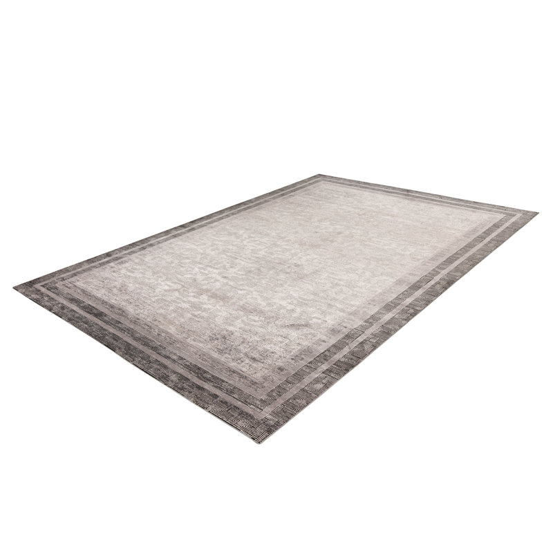 Basimah Uni Machine Woven Grey Area Rug, Rectangular 80 x 150cm