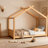 House Floor Bed with Support Slats, Solid Wood House Bed Frame for Kids, No Box Spring Needed and Opening Constructure-1878570201-1878570200