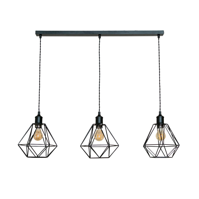 3 - Light Matte Black Pendant, No