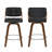 Modern 26" Swivel Leather Counter Stool Upholstered Seat With Sturdy Wood Frame-245914483