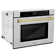 ZLINE 30 in. Autograph Wall Oven w/ Air Fry in Black Stainless Steel with Gold Handle