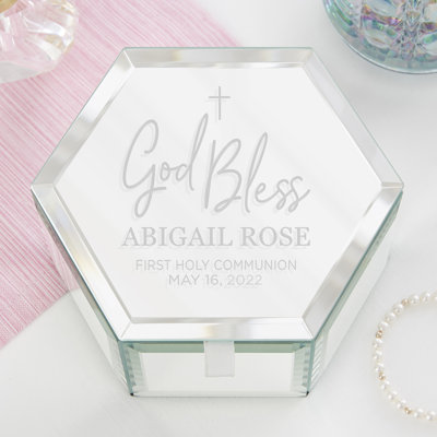 Glass Jewelry Box + Mirror