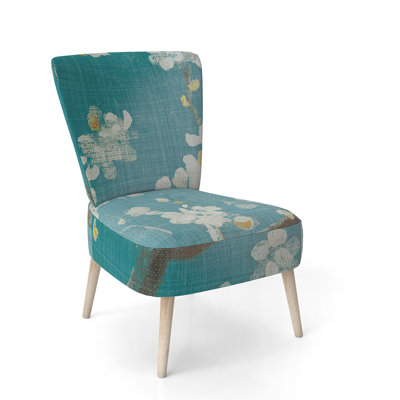 Blue Cherry Blossoms II - Cabin & Lodge Upholstered Side Chair