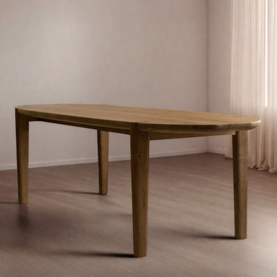 Nordic style oval solid wood dining table