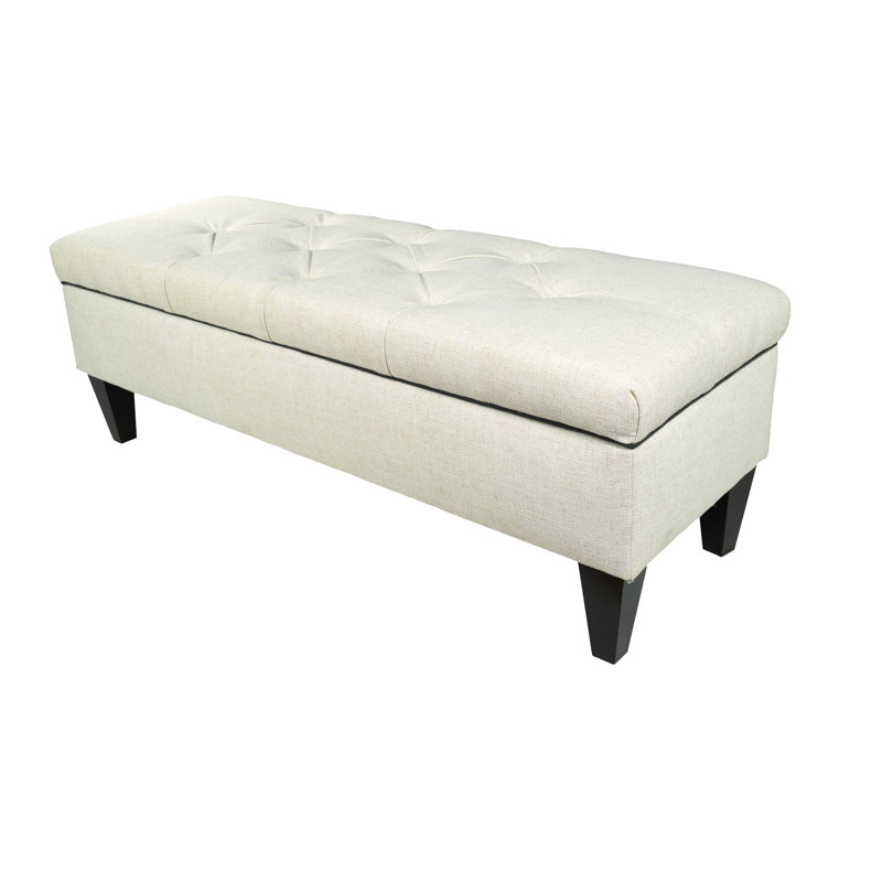 Banc de rangement rembourré Juliana, Magnolia