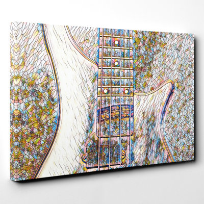 Black Bass Guitar - Wrapped Canvas