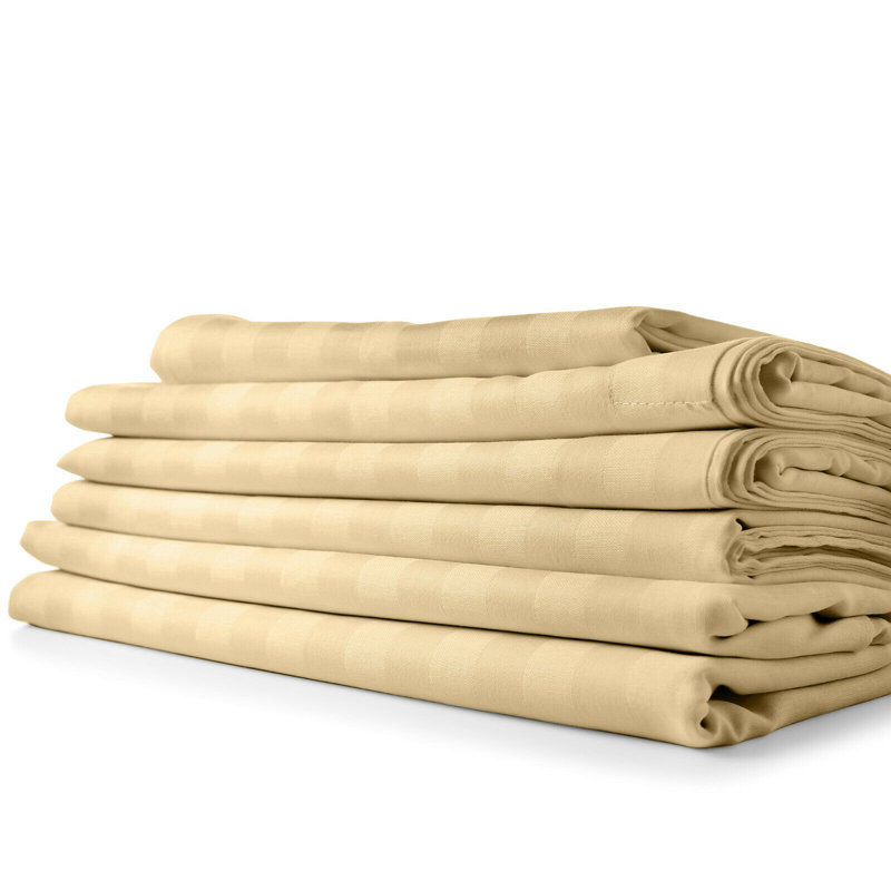 Ensemble de draps en microfibre Tanju, Ensemble de draps pour très grand lit, Crème